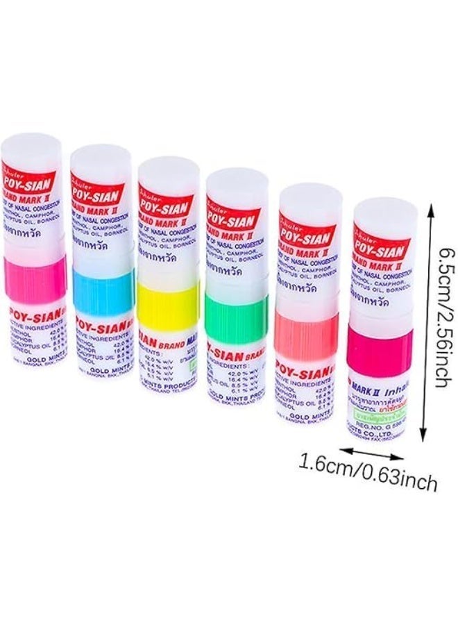 بو_سيان مستنشق الأنف Poy Sian Mark II يخفف الدوخة وانسداد الأنف عبوة من 6 قطع - Image 3