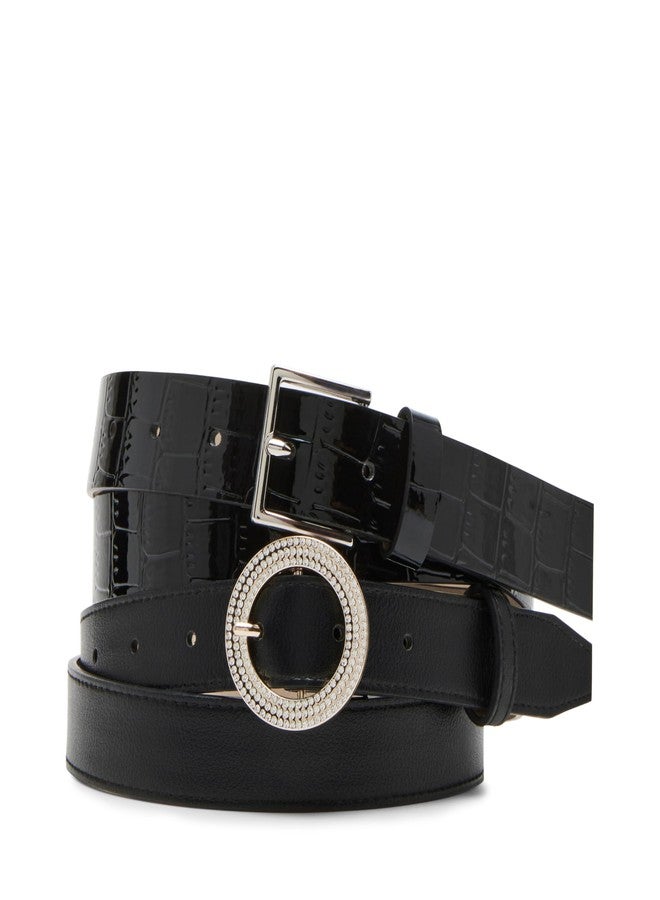 ستيف مادن طقم بنطلون وحزام نسائي من ستيف مادن، موديل ميرسر، قطعتان بسعر قطعة واحدة، أسود، مقاس XL - Image 1