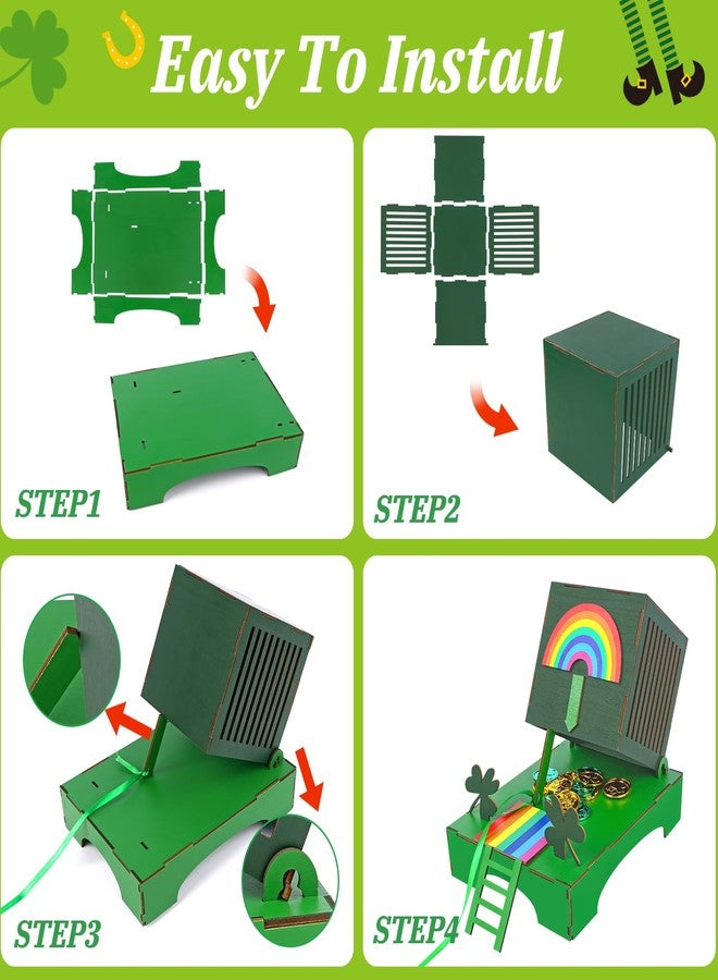 Phoncoo St Patrick's Day Leprechaun Trap Kit for Kids, St Patrick's Day Wood DIY Crafts Kit to Catch A Leprechaun, St Patrick's Day Party Decorations Leprechaun Trap Toys Gifts for Kid Friends - Image 4