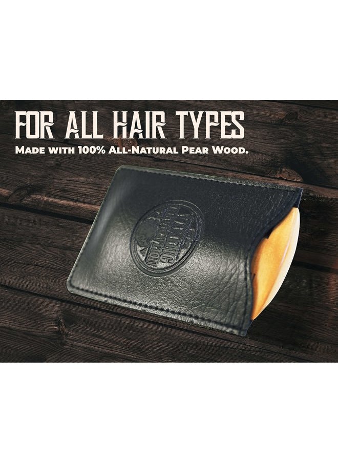 Viking Revolution Wooden Beard Comb & Case, Dual Action Fine & Coarse Teeth, Perfect for use with Balms and Oils, Top Pocket Comb for Beards & Mustaches by Viking Revolution  - Image 2