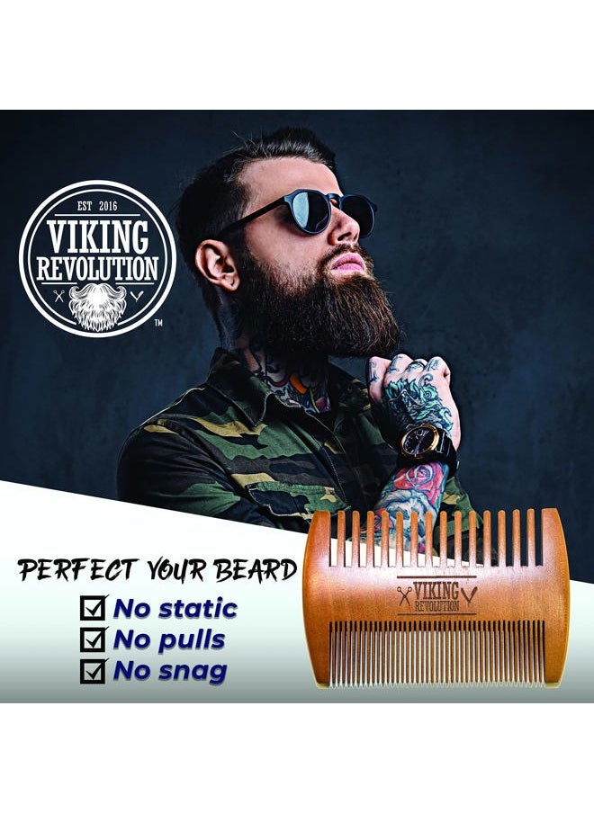 Viking Revolution Wooden Beard Comb & Case, Dual Action Fine & Coarse Teeth, Perfect for use with Balms and Oils, Top Pocket Comb for Beards & Mustaches by Viking Revolution  - Image 5