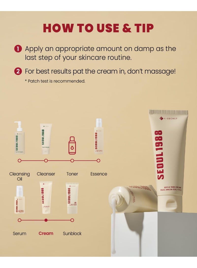 K-SECRET SEOUL 1988 Cream : Snail Mucin 93% + Rice - Image 3