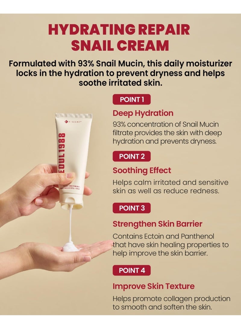 K-SECRET SEOUL 1988 Cream : Snail Mucin 93% + Rice - Image 5