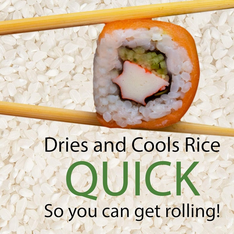 BambooMN 106 Hangiri Oke Sushi Rice Cooling BowlTub with 5 Pieces Sushi Making Serving Accessory Kit  Small - Image 5