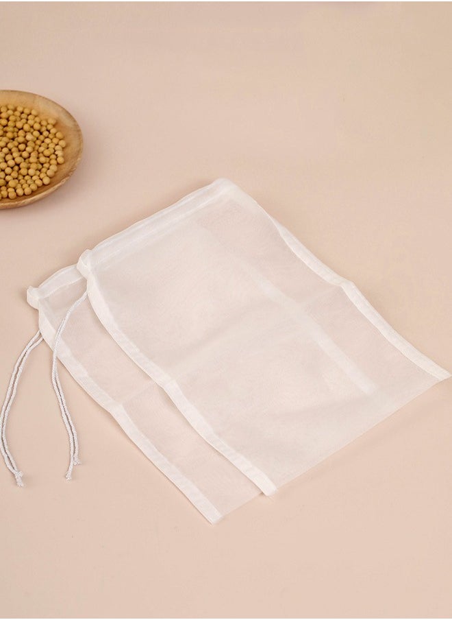 2 Pieces Reusable Mesh Filter Bag Food Grade Mesh Bag for Coffee Juice Tea Cold Brew Coffee Filter Bag Nut Milk Strainer