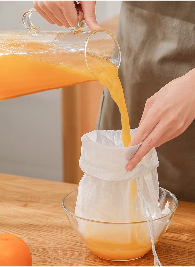 2 Pieces Reusable Mesh Filter Bag Food Grade Mesh Bag for Coffee Juice Tea Cold Brew Coffee Filter Bag Nut Milk Strainer
