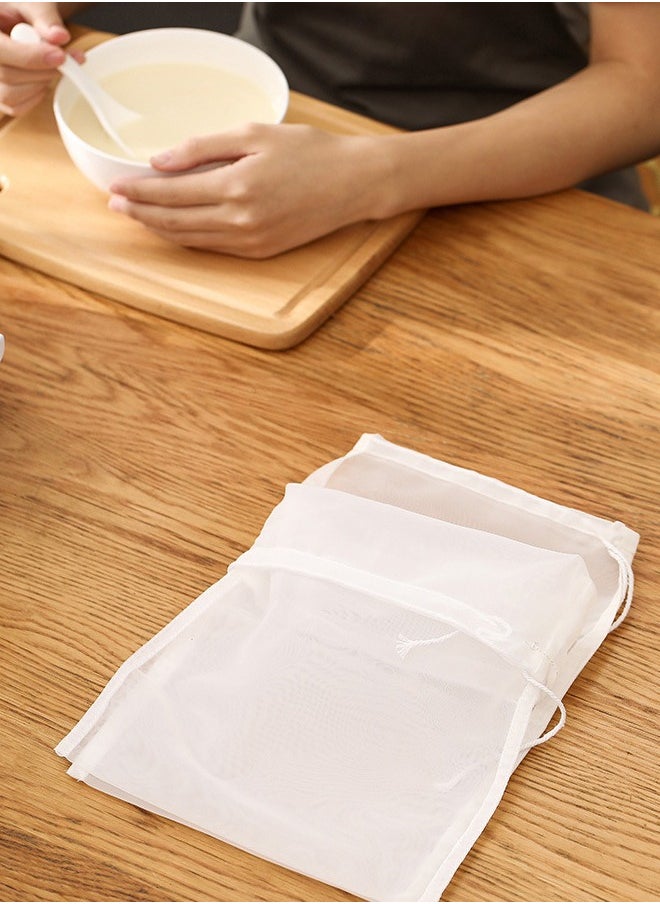 2 Pieces Reusable Mesh Filter Bag Food Grade Mesh Bag for Coffee Juice Tea Cold Brew Coffee Filter Bag Nut Milk Strainer