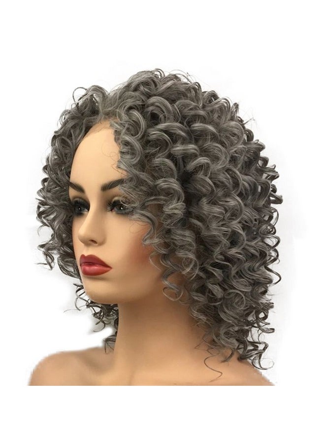 Wiginway Wiginway Lace Front Wigs Short Grey-white Curly Wig Color Naturally Synthetic Heat Resistant  - Image 3