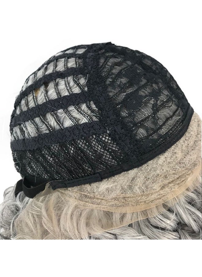Wiginway Wiginway Lace Front Wigs Short Grey-white Curly Wig Color Naturally Synthetic Heat Resistant  - Image 5