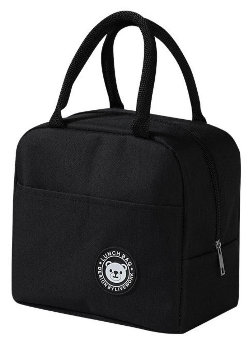 روبوست حقيبة غداء معزولة من روبست للنساء والرجال، مانعة للتسرب ومقاومة للماء، حقيبة براد محمولة خفيفة الوزن للبالغين والأطفال، مناسبة للعمل في المكتب، الخارج، النزهات، المدرسة (اللون: أسود). - Image 1