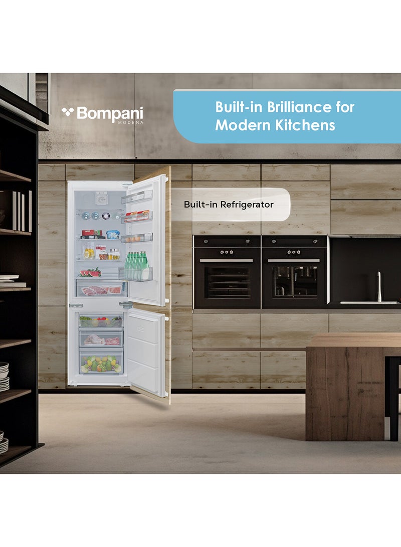 Bompani Double Door Built-In Refrigerator, No Frost, Bottom Freezer, Mechanical Controls, Frost-Free System 256 L BO6862NF White - Image 3