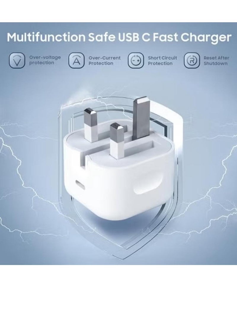 HUD iPhone 22.5W Fast Charger | USB C Wall Fast Charger with USB C to Lightning Cable 1M Compatible with iPhone 14/14 Pro/14 Pro Max/13/12/SE2020/11/XR/XS Max/X/iPad - Image 2