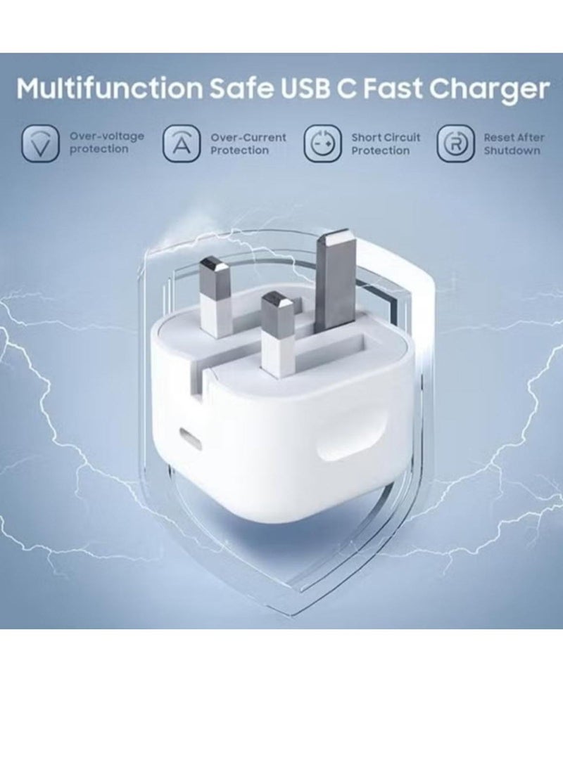 HUD iPhone 22.5W Fast Charger | USB C Wall Fast Charger with USB C to Lightning Cable 1M Compatible with iPhone 14/14 Pro/14 Pro Max/13/12/SE2020/11/XR/XS Max/X/iPad - Image 2