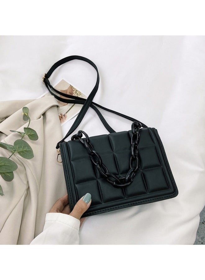 Women's Checkered Shoulder Bag, Ladies Large Capacity Crossbody Bag Sling Bag Side Bag Carry Bag, PU Leather Handbag Tote Bags Clutch Bag Satchel Bag Phone Bag Beach bag for Girls/College Students - Image 4