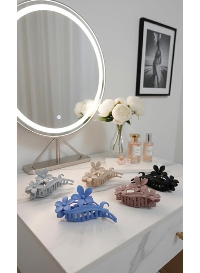 مشابك شعر مزينة بزهرة أنيقة – تثبيت مثالي للشعر الكثيف والطويل بدون انزلاق، تصميم أنثوي جذاب يصلح للاستخدام اليومي والمناسبات الخاصة متعدد الالوان ( قطعتين ) - Image 2