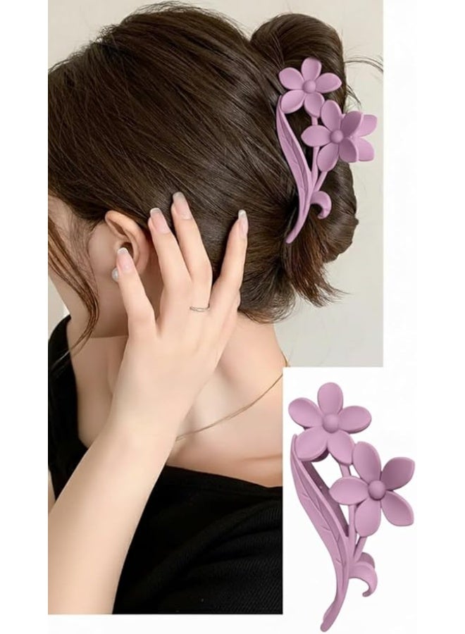 مشابك شعر مزينة بزهرة أنيقة – تثبيت مثالي للشعر الكثيف والطويل بدون انزلاق، تصميم أنثوي جذاب يصلح للاستخدام اليومي والمناسبات الخاصة متعدد الالوان ( قطعتين ) - Image 3