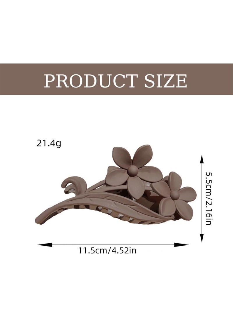 مشابك شعر مزينة بزهرة أنيقة – تثبيت مثالي للشعر الكثيف والطويل بدون انزلاق، تصميم أنثوي جذاب يصلح للاستخدام اليومي والمناسبات الخاصة متعدد الالوان ( قطعتين ) - Image 5