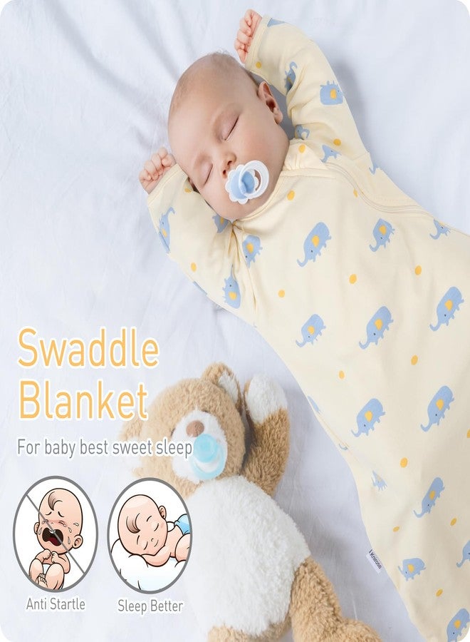 Knirose Organic Cotton Transitional Swaddle Sack Soft with Arms Up & Sleeves 0-3 Months, Mitten Cuffs, 2-Way Zipper, Sleeping Sacks for Newborns - Calms Startle Reflex, Boys & Girls Sleep Bag - Image 2