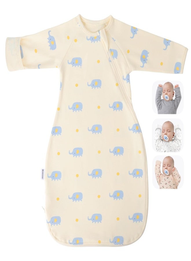 Knirose Organic Cotton Transitional Swaddle Sack Soft with Arms Up & Sleeves 0-3 Months, Mitten Cuffs, 2-Way Zipper, Sleeping Sacks for Newborns - Calms Startle Reflex, Boys & Girls Sleep Bag - Image 1
