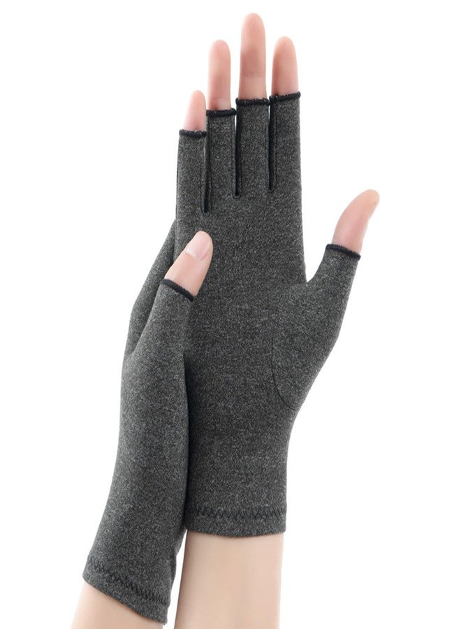 IZUS Fingerless Compression Arthritis Gloves for Women Men for Carpal Tunnel,Rheumatoid,Tendonitis,Cotton Typing Gloves - Image 1