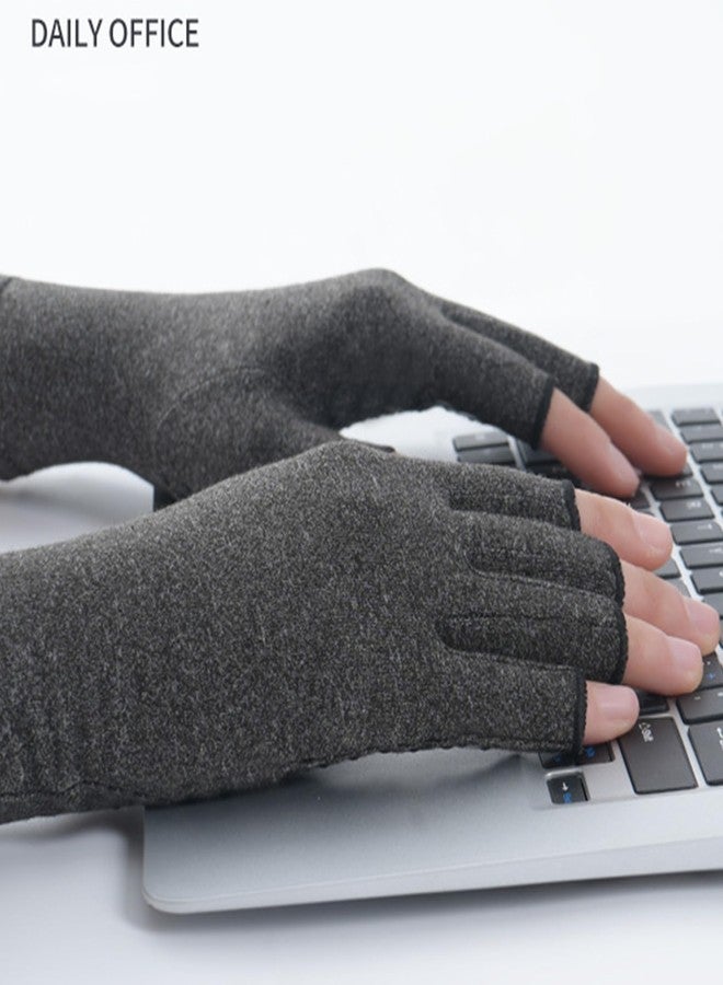 IZUS Fingerless Compression Arthritis Gloves for Women Men for Carpal Tunnel,Rheumatoid,Tendonitis,Cotton Typing Gloves - Image 3