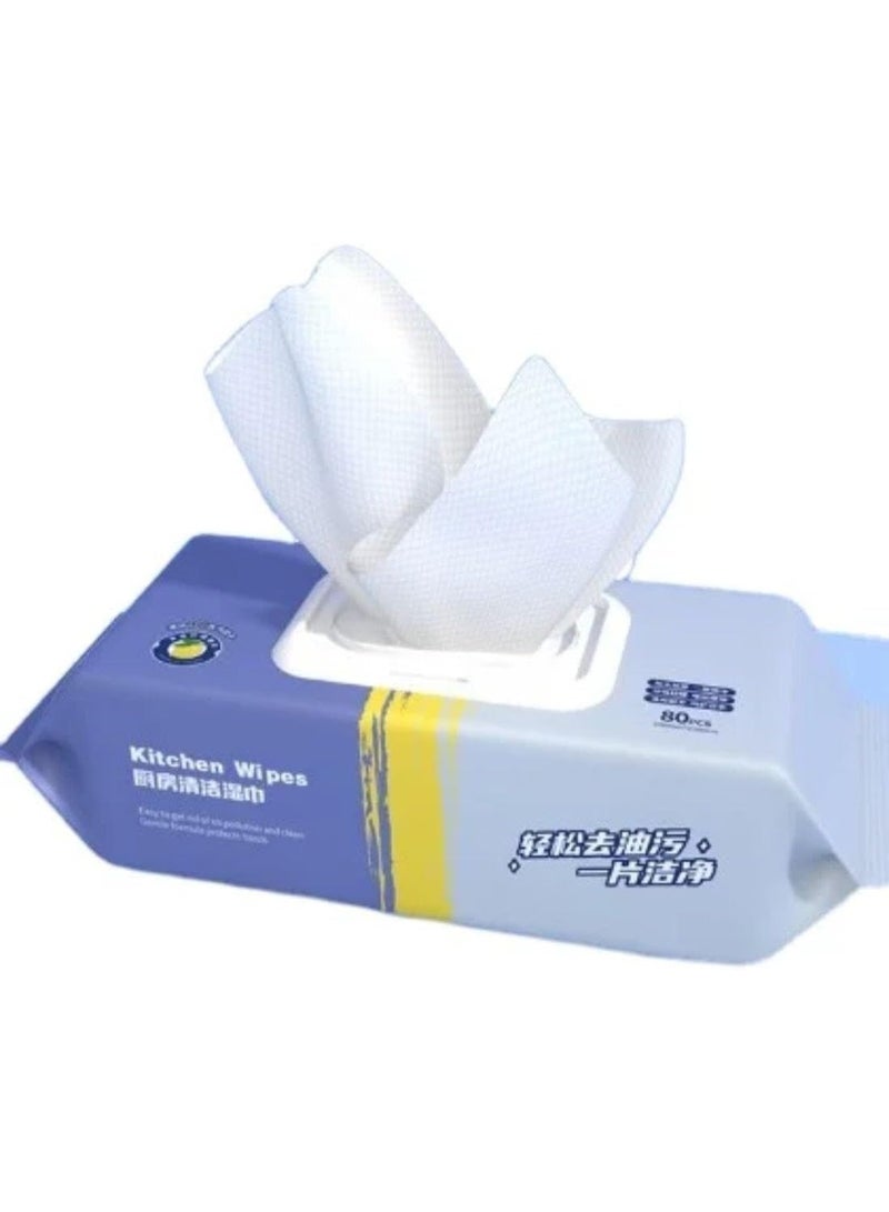 مناديل مطبخ للتنظيف وإزالة الدهون، 2 طقم 160 قطعة، لون أبيض، للاستخدام المنزلي - Image 3