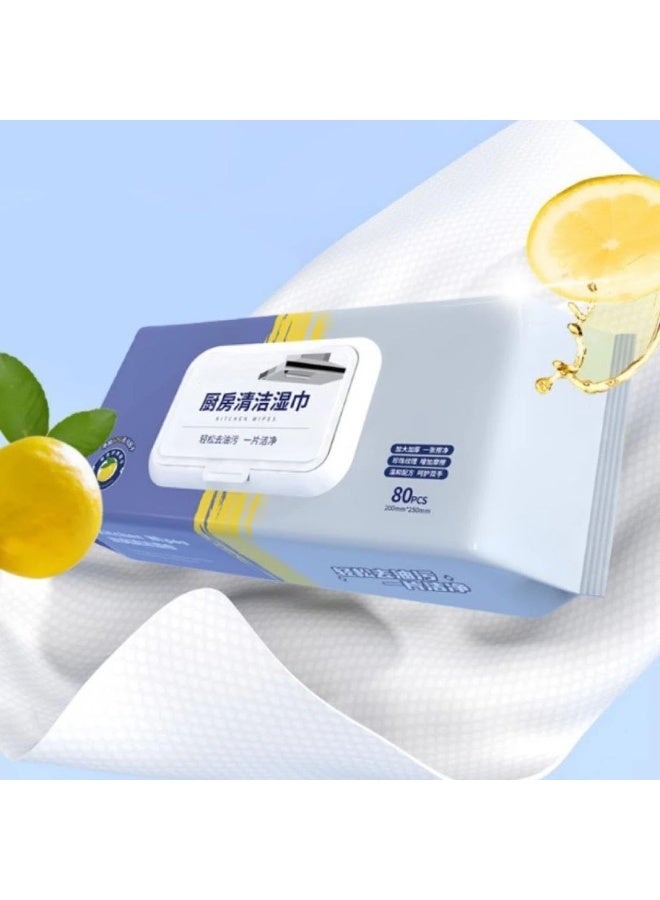 مناديل مطبخ للتنظيف وإزالة الدهون، 2 طقم 160 قطعة، لون أبيض، للاستخدام المنزلي - Image 4