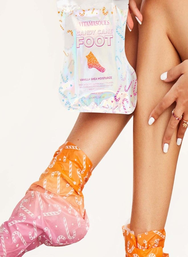 Vitamasques Candy Cane Moisturizing Foot Mask 5 Pairs - Korean Foot Mask with Shea Butter, Nourishing Feet Masks & Foot Moisturizing Socks for Hydration, Soft Skin & Relaxing Self-Care - Image 2