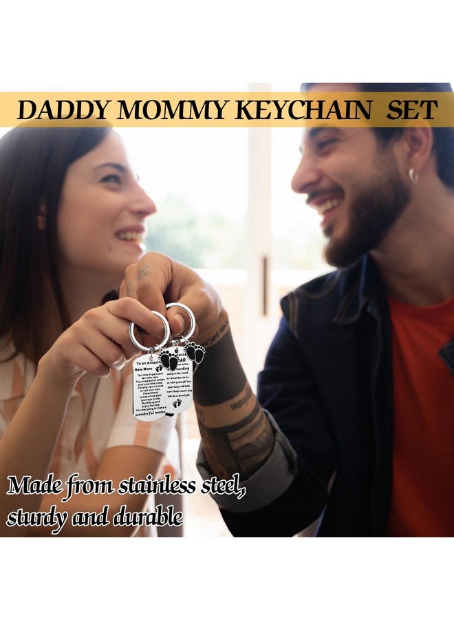 Mifoci Pregnancy Gifts for New Parents Include Mommy and Daddy Tumbler Set Keychains Bead Bracelets New Parents Gender Reveal Gifts for First Time Moms Dad to Be Mothers Fathers Day Baby Shower - Image 3