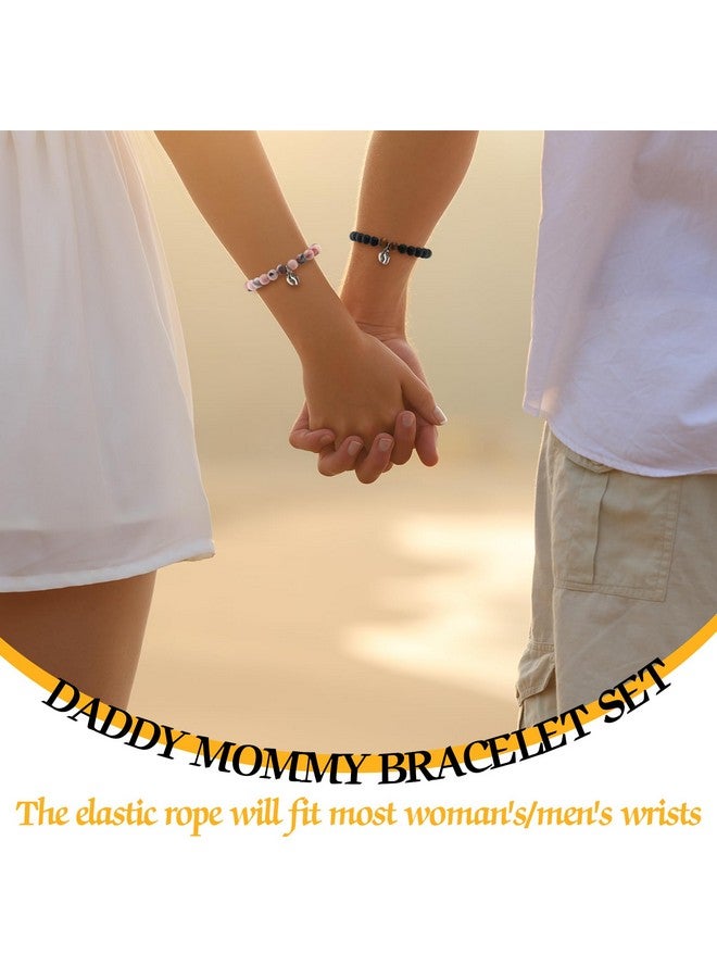 Mifoci Pregnancy Gifts for New Parents Include Mommy and Daddy Tumbler Set Keychains Bead Bracelets New Parents Gender Reveal Gifts for First Time Moms Dad to Be Mothers Fathers Day Baby Shower - Image 4