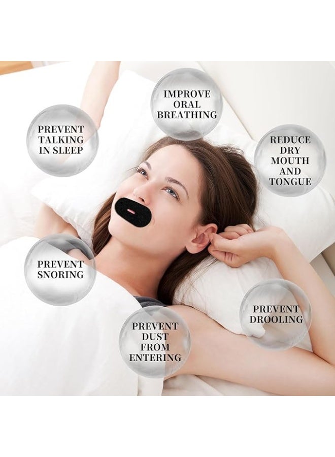 بريميم 30 قطعة الفم الشريط للنوم مكافحة الشخير الفم الأنف شرائط باتشد الفم الشريط الأسود البيضاوي النوم الشريط الفم الشريط للنوم تنفس الفم الشريط الأسود - Image 4