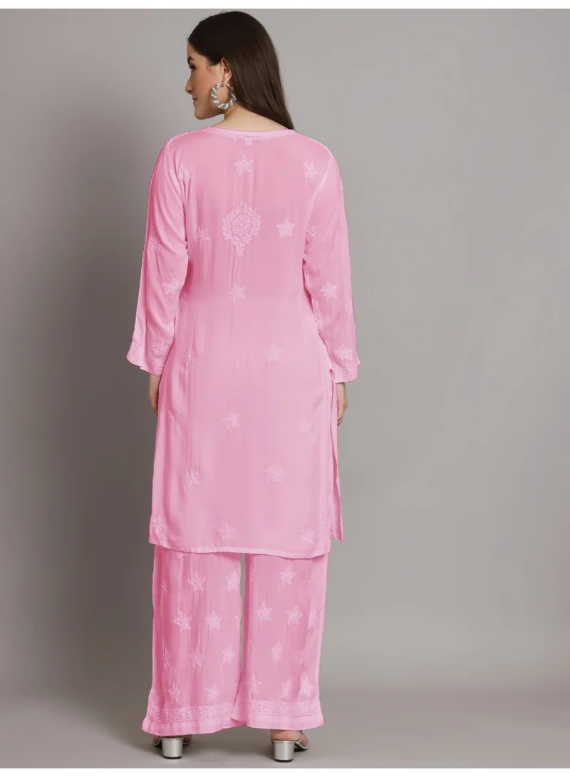 Alaya Women Hand Embroidered Lucknowi Chikankari Modal Kurta Set AL3662