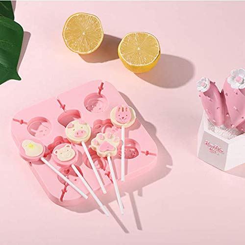 Aeyistry Creative Animals,lollipop and Cat's Paw Shaped Fondant Mold,Chocolate Candy Silicone Cake Mould,Fondant Cake Decorating Tools(Pink) - Image 5