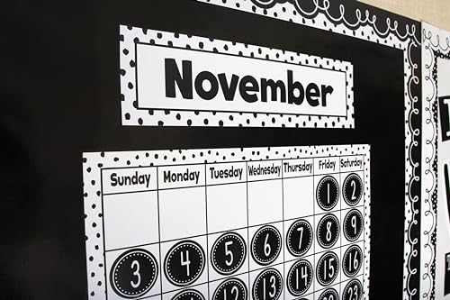 Teacher Created Resources Calendar Days, Black/White Crazy Circles (4878) - Image 2