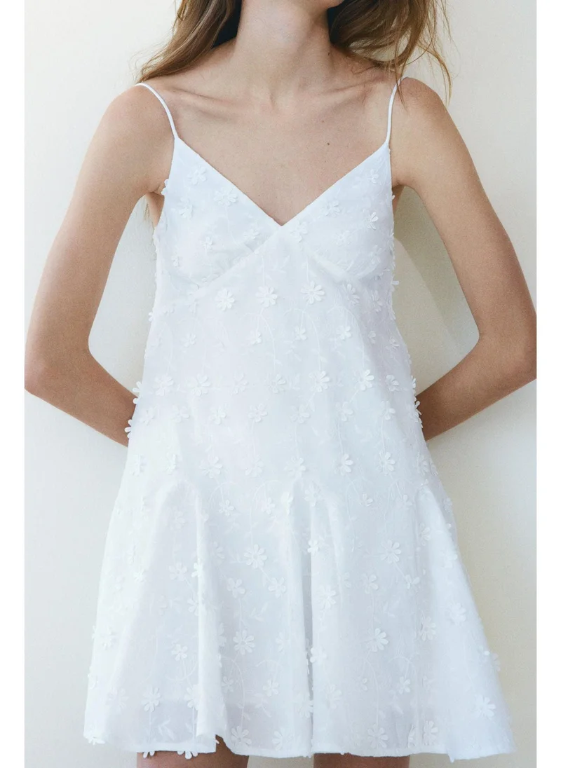 اتش اند ام Appliquéd cotton dress