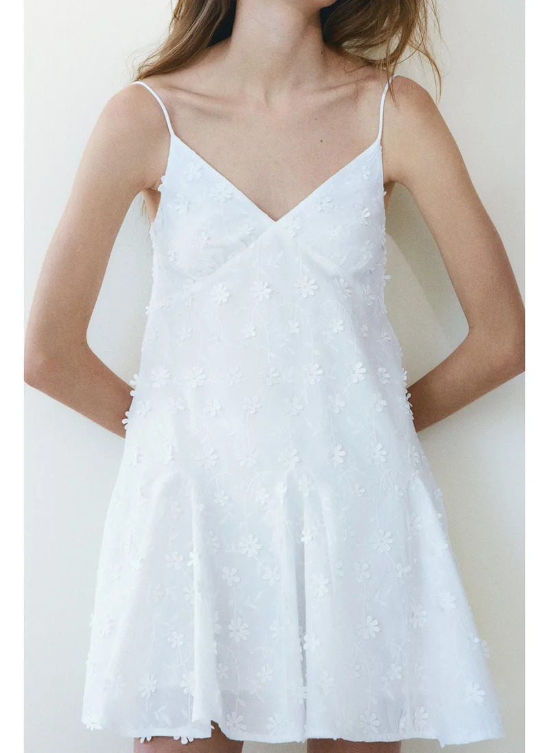 اتش اند ام Appliquéd cotton dress