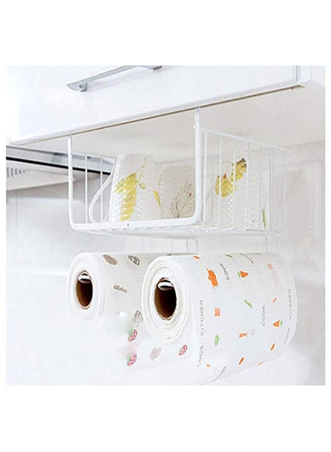 AKDC Under Shelf Basket with Hook Stable Under Cabinet Baskets Hanging Storage Baskets for Kitchen Office Pantries Bathroom Cupboards(2 Pack) (White)  - Image 3