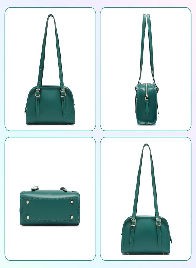 Keyli Swing Zip Shoulder Bag Fashion Purses for Women, Leather Shoulder Handbag Top-Handle Hobo Bags with Adjustable Strap, Green - Image 5