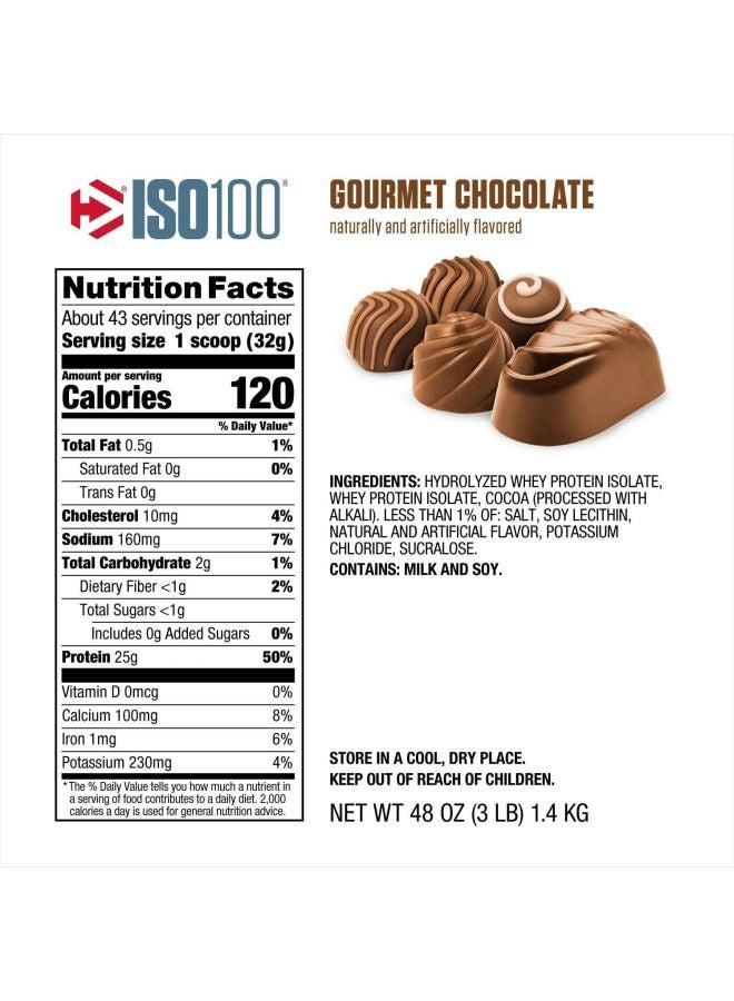 Dymatize Iso 100 Whey Protein Powder - Gourmet Chocolate - Image 2