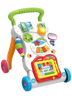 Kids Toys Baby Walkers Sounds Music And Lights Fun Push Along Walker  - Image 1