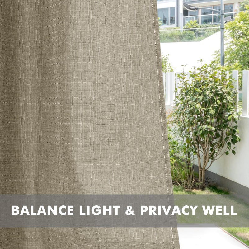 HolidayIdeas Outdoor Curtains for Patio Waterproof-4 Panels Linen Gazebo Curtains 54"x84"-Indoor/Outside Privacy Taupe Curtains Weatherproof Weighted for Pergola, Porch,Backyard,Living Room,Sunroom - Image 5