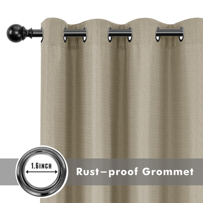 HolidayIdeas Outdoor Curtains for Patio Waterproof-4 Panels Linen Gazebo Curtains 54"x84"-Indoor/Outside Privacy Taupe Curtains Weatherproof Weighted for Pergola, Porch,Backyard,Living Room,Sunroom - Image 4