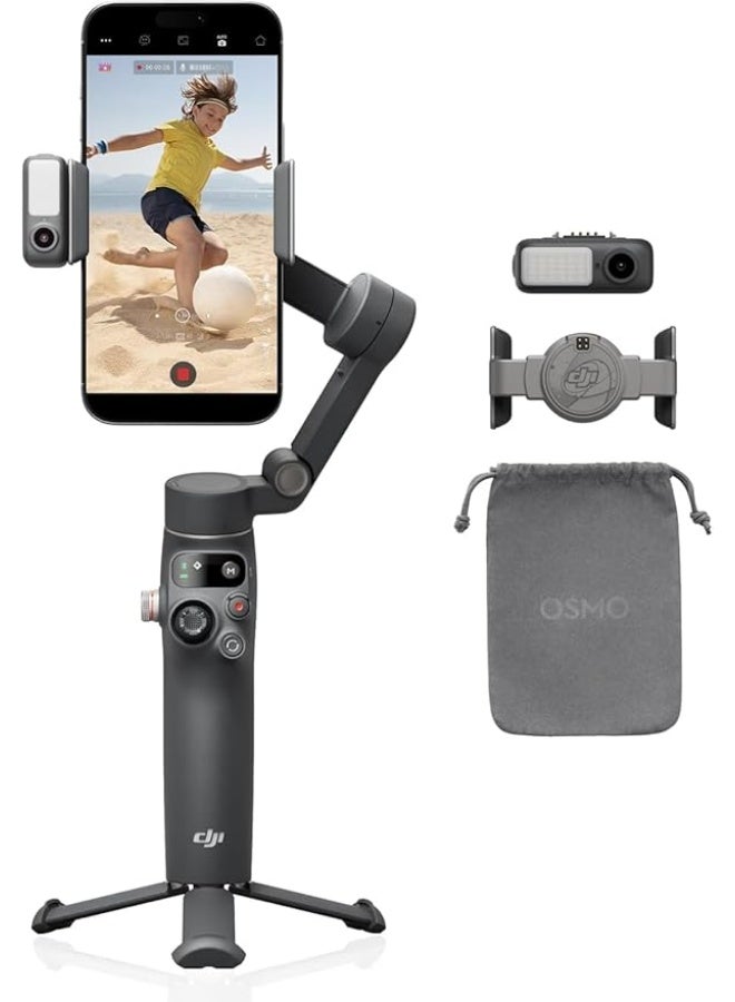 Osmo Mobile 8P Standard Combo 3-Axis Smartphone Gimbal Stabilizer with Osmo FrameTap Remote, ActiveTrack 8.0, Built-in Extension Rod & Tripod, Foldable Design, 10-Hour Battery