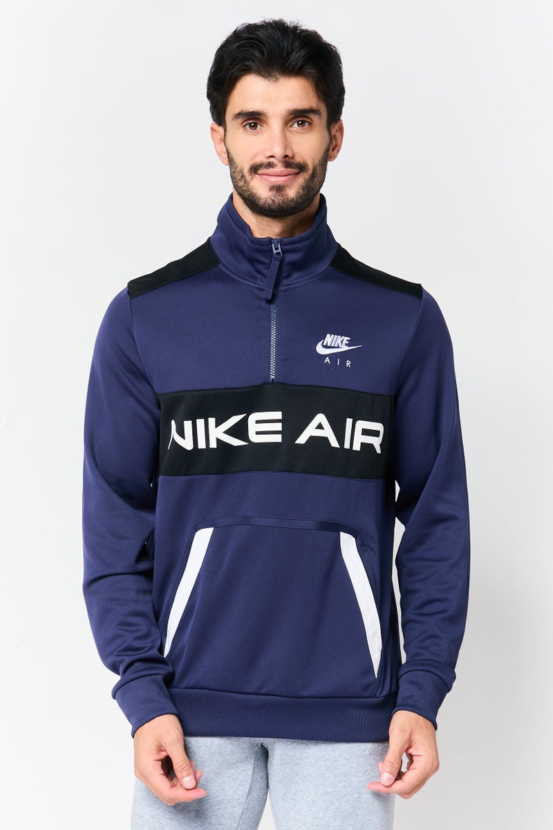 Nike Men Loose Fit Long Sleeve Training Sweatshirt, Navy - Image 1
