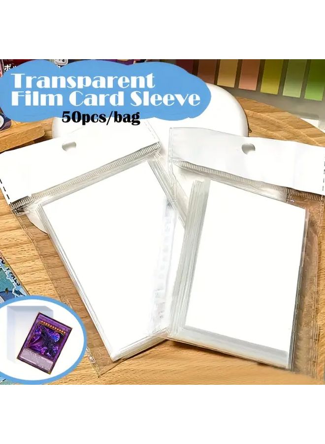 50 علبة أكمام بطاقات صور شفافة 3 بوصة واقيات بطاقات صغيرة 63.5 × 88 ملم - Image 2