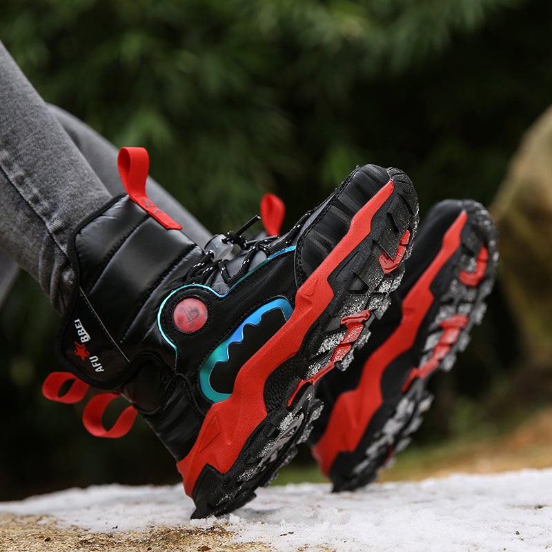 Children'S Thickened Snow Boots Winter Boys' Middle School Students Non-Slip Waterproof Fleece-Lined Warm Northeast Large Cotton Shoes - Image 4