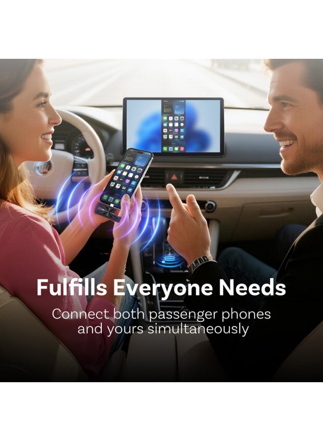 Ottocast Wireless CarPlay & Dual-System Mirror Car Adapter – CA510 Dashboard Streaming, One-Tap Switch, Stream Videos & Navigation, Connect Multiple Phones, Smooth Zero-Lag Experience - Image 3
