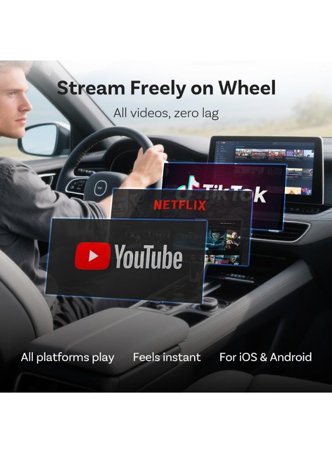 Ottocast Wireless CarPlay & Dual-System Mirror Car Adapter – CA510 Dashboard Streaming, One-Tap Switch, Stream Videos & Navigation, Connect Multiple Phones, Smooth Zero-Lag Experience - Image 4