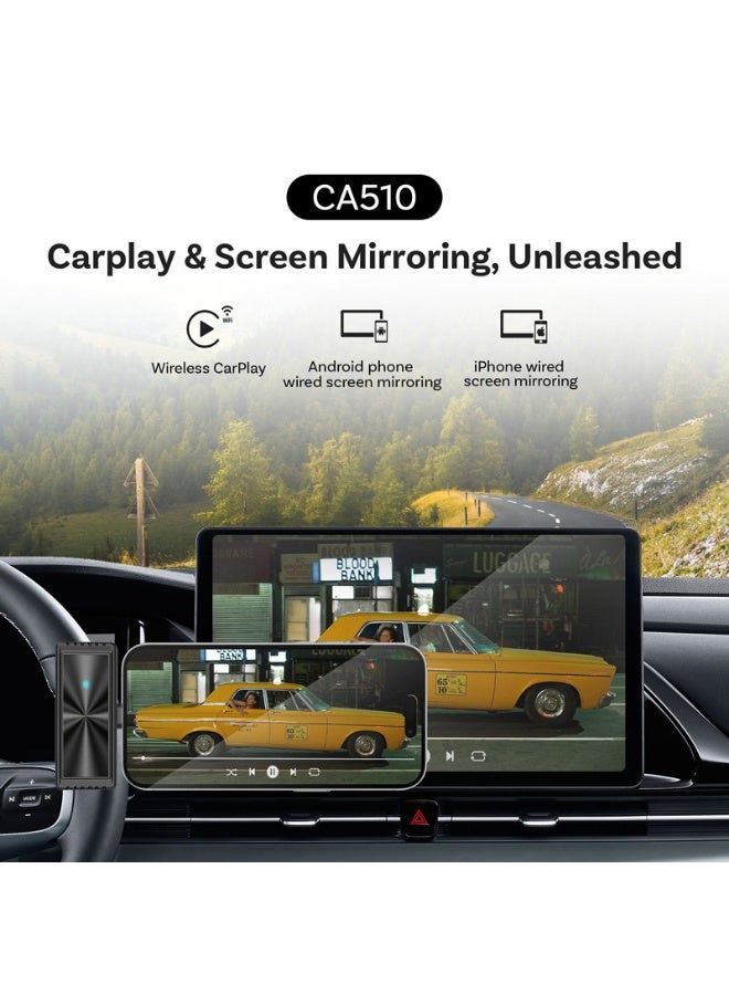 Ottocast Wireless CarPlay & Dual-System Mirror Car Adapter – CA510 Dashboard Streaming, One-Tap Switch, Stream Videos & Navigation, Connect Multiple Phones, Smooth Zero-Lag Experience - Image 2