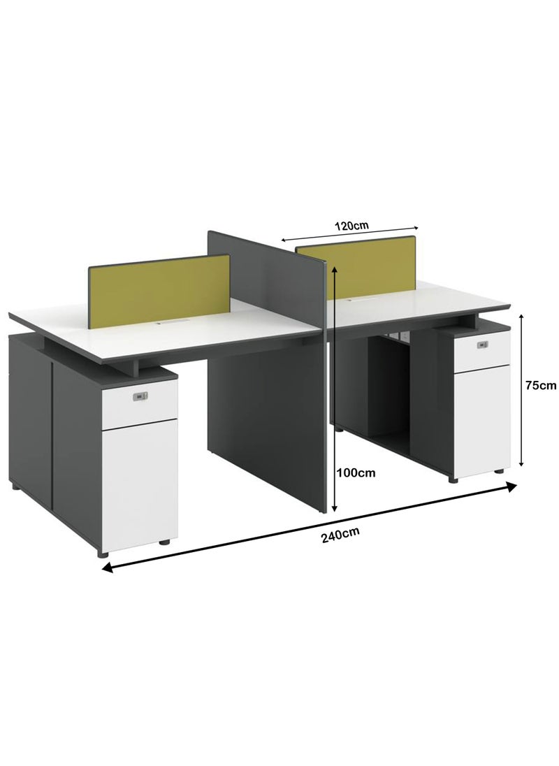 Living - Office desk computer table double sides in one piece 240*120*75cm - Image 1